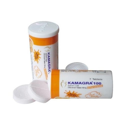 Kamagra Brustablett 100 mg som används för behandling av erektil dysfunktion och innehåller 100 mg av den aktiva ingrediensen Sildenafil.